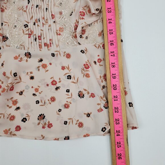 Lauren Conrad Floral Lace Ruffle Blouse Peplum Style Romantic Cottagecore Medium - Picture 13 of 13